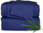 Split King Sheets by Pure Bamboo, Genuine 100% Organic Viscose Derived from Bamboo Bed Sheet Set, Soft & Cooling, Double Stitching *Not for Split Top (Split King, Cobalt Blue)