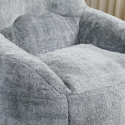 Furniliving Bean Bag Chair, Giant Bean Bag Chair Stuffed Floor Sofa for Adults Comfy Bean Bag Sofa with Back Support, Oversized Bean Bag Couch for Living Room Bedroom Dorm Office, Teddy, Dark Grey