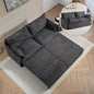 Furnimart 73.6" King Size Pull Out Sofa Bed, 3 in 1 Convertible Sleeper Bed with USB/C-Type Charging Ports & Side Pockets, Modern Futon Couch for Living Room, Apartment, Bedroom, Corduroy Dark Grey