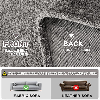 MYSKY HOME Couch Cover Sofa Covers for 3 Cushion Couch, Dog Couch Cover Protector for Sectional Sofa Covers Couch Protector, Non Slip Furniture Covers for Pet Cat, 91" x 118", Grey