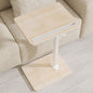 Sofa Armrest Tray Table for Couch - 360° Swivel Height Adjustable End for Small Spaces, Snack Side Table for Bed or Chair with Phone & Tablet Slot (Oak,Standard)