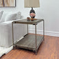 Roundhill Furniture Corbeta Living Room, End Tables, Aged Graphite