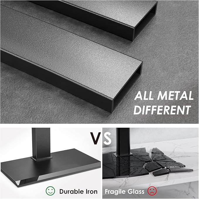 FITUEYES Iron Base Universal Floor TV Stand with Swivel Mount Space Saving for 50-85 Inch LED LCD Plasma Flat or Curved Screen TVs Height Adjustable Cable Management