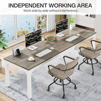 Tribesigns 78.7 Inches Extra Long Computer Desk 2 Person Desk, Double Long Desk, Workstaion for Home Office