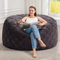 Hobestluk Bean Bag Chairs Beanbag Chair with Filler Adult Bean Bags with Fluffy Cover, Giant Bean Bag Chairs for Adults for Living Room, Bedroom (Dark Grey, 4FT - 44” x 44” x 24”)