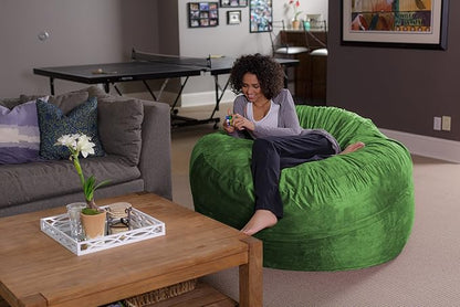 Sofa Sack Bean Bag Chair - Plush, Ultra Soft - Memory Foam Bean Bag Chair with Microsuede Cover - Stuffed Foam Filled Furniture and Accessories for Dorm Room 5 Feet - Lime