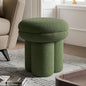 Furniture of America Rami Modern 18-inch Mushroom-Shape Upholstered Ottoman with Tri-Pillar Pedestal, Vanity Stool Chair, Small Foot Stool for Bedroom, Living Room, Entryway, Green