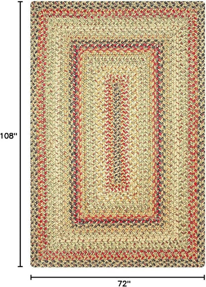 Homespice Kingston Braided Area Rug 6x9' – Multicolor Country Rugs for Living Room, Bedroom and Dining Area