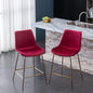 Roundhill Furniture Aufurr Modern Velvet 26.50 Counter Height Stools, Set of 2, Red