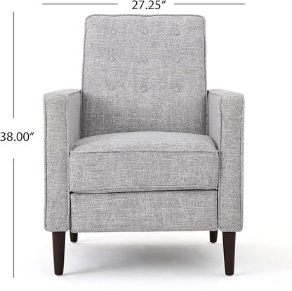 Christopher Knight Home Mervynn Mid-Century Modern Fabric Recliners, 2-Pcs Set, Light Grey Tweed