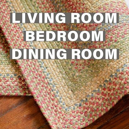 Azalea Multicolor Braided Area Rug, Jute, 4x6' Rectangle - Perfect Country Primitive Decor for Entryway, Bedroom, Everywhere