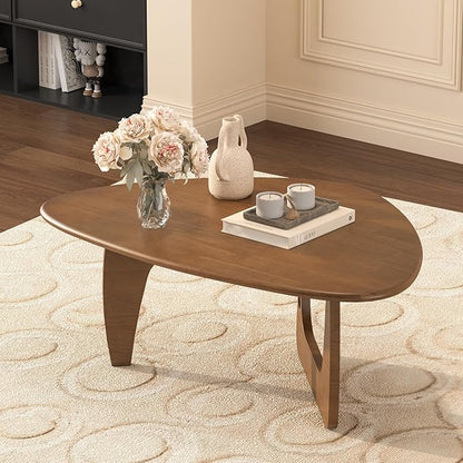 Mid Century Modern Coffee Table, Solid Wood Triangle Coffee Table for Living Room, Modern Tea Table for Home, 43.3x30.7x16.5