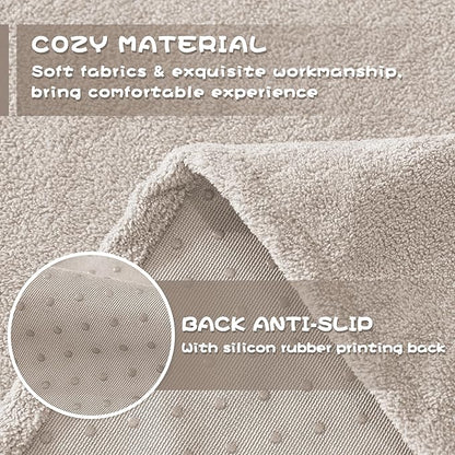 MYSKY HOME Couch Cover Sofa Covers for 3 Cushion Couch, Ultra - Soft Dog Couch Covers Protector for Sectional Sofa, Non Slip Sofa Slipcover Furniture Protector for Pet, 91" x 118", Oat