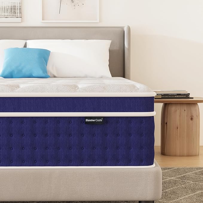 Twin Mattress, 12 Inch Hybrid Twin Size Mattress in a Box, Gel Memory Foam and Pocket Coils Innerpring Mattresses with Ergonomic Design, Pressure Relief and Support, CertiPUR-US, 39"*75"*12"