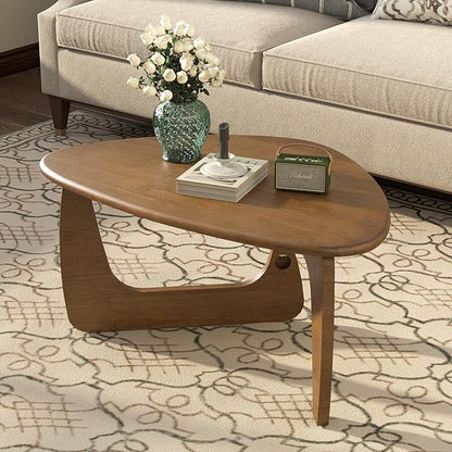 Mid Century Modern Coffee Table, Solid Wood Triangle Coffee Table for Living Room, Modern Tea Table for Home, 35.4x23.6x16.5