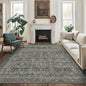 10X14 Area Rugs Machine Washable Rugs for Living Room, Vintage Boho Large Rugs for Bedroom Dining Room, Non Slip Indoor Soft Distressed Lightweight Thin Low Pile Carpet, Deep