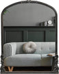 English Estate Carved Arch Wood Wall Mirror, Mirror for Entryway, Living Room, Bathroom, Antique Black, 28.4x35