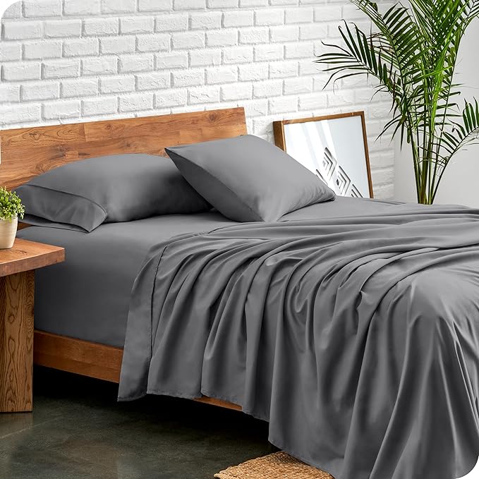Bare Home RV Bunk Sheet Set - 1800 Ultra-Soft Microfiber - Double Brushed - Deep Pockets - Easy Fit - 3 Piece Set - Bed Sheets (RV Bunk (30x75), Grey)