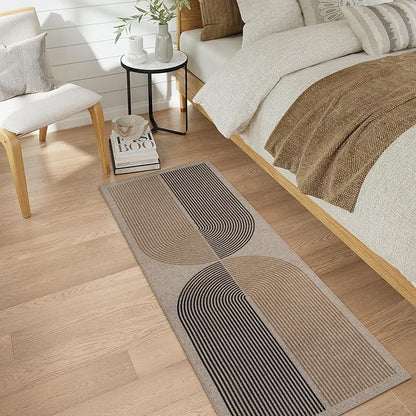 Lahome Modern Rainbow Easy Jute Rug, 2x6 Kitchen Runner Washable Rug Runners for Hallways Farmhouse Carpet, Non Slip Indoor Outdoor Runner Contemporary Door Mat for Laundry Porch