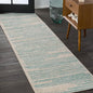 JONATHAN Y Khalil Modern Berber Stripe Cream/Turquoise Runner Rug, 2x8, Contemporary, Bohemian, Easy-Cleaning for Living Room, Bedroom, Kitchen, Pet Friendly, Non-Shedding (MOH207B-28)