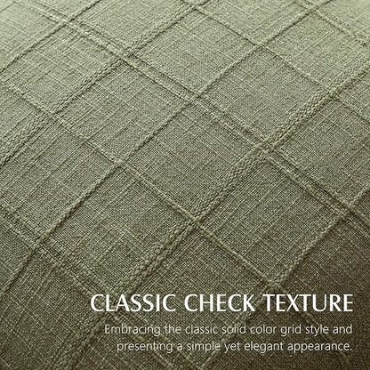 Foindtower Set of 2 Decorative Linen Check Throw Pillow Covers Neutral Long Body Lumbar Cushion Covers Farmhouse Vintage Boho Home Decor for Sofa Chair Couch Bedroom Living Room,14×36 Inch,Sage Green