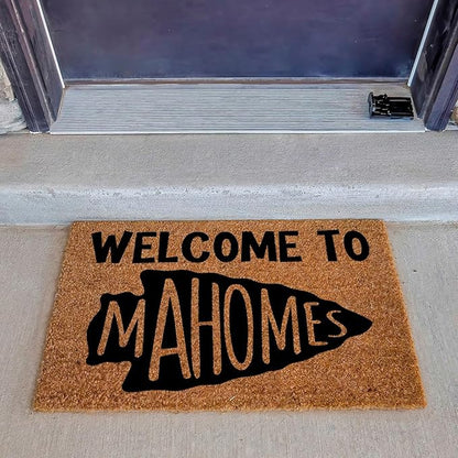 Funny Coir Doormat Welcome to Front Door Entryway Outdoor with Heavy Duty Porch Natural Coconut Brown House Warming Novelty Gift 23.7x15.7 Inch