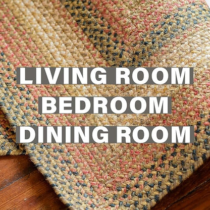 Homespice Russet Multicolor Jute Braided Rope Rug, 5x8' Rectangle - Warm Country Decor, Perfect for Bedrooms and Living Rooms - Durable, Easy to Clean and Pet Friendly