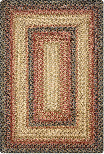 Russet Multicolor Jute Braided Area Rug, 6x9' Rectangle - Warm Country Decor, Perfect for Living Rooms and Dining Rooms - Pet Friendly and Easy to Clean