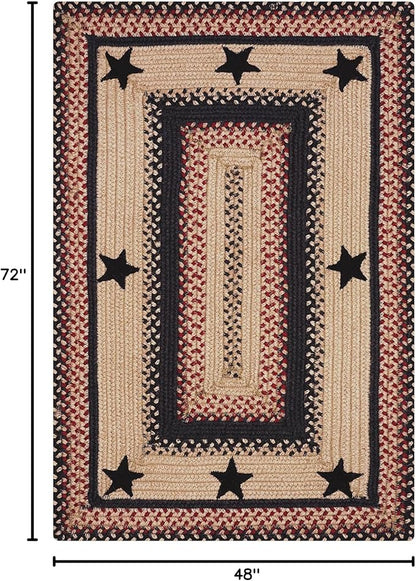 Homespice Gloucester Jute Black 4x6' Braided Area Rug for Living Room, Bedroom and Dining Room. Pet Friendly. Decor Styles- Farmhouse Rug, Rustic, Vintage, Cottage, Primitive, Country, Boho Rug