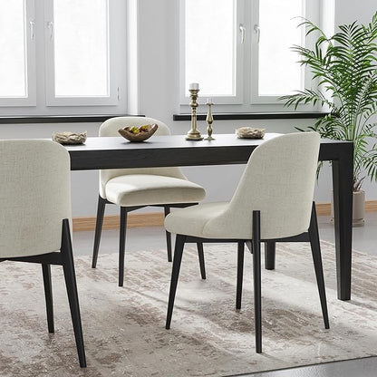 Casaphoria Wood Kitchen Table Set with 4 Chairs, 67" Rectangle Kitchen Table & Chairs Set for 4-6, Modern Farmhouse Dining Table for Living Room, Easy Assembly, Black