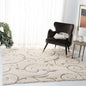 SAFAVIEH Florida Shag Collection Area Rug - 5' Square, Cream & Beige, Scroll Design, Non-Shedding & Easy Care, 1.2-inch Thick Ideal for High Traffic Areas in Living Room, Bedroom (SG455-1113)