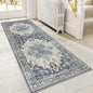 GENIMO 2x6 Runner Rugs for Hallway, Machine Washable Non Slip Vintage Rugs, Low Pile Lightweight Soft Print Rug for enrtyway, Corridor, Home Office, Kitchen, Center Blue