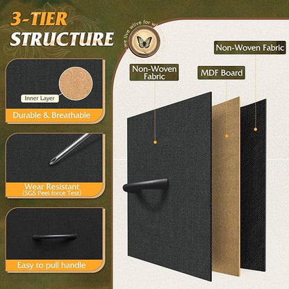 WLIVE Black Tall Dresser for Bedroom, 7 Drawer Dressers & Chests of Drawers, Fabric Dresser for Closet, Living Room, Night Stand with Metal Frame, Storage Tower with Fabric Bins, Wood Top