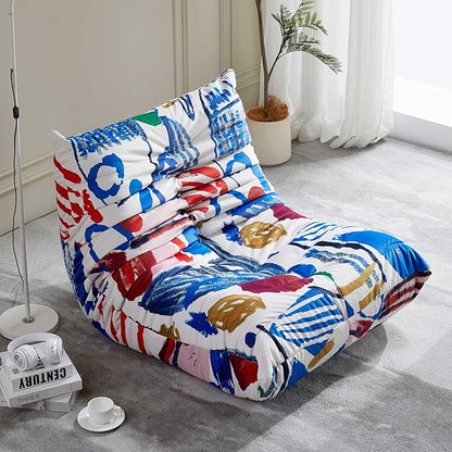 Bean Bag Chair, Fireside Chair Bean Bag Sofa Large Bean Bag Chair for Adults, Bean Bag Chairs for Teens with High Density Comfortable Foam, Memory Foam Bean Bag for Living Room, Bedroom (Multicolor)