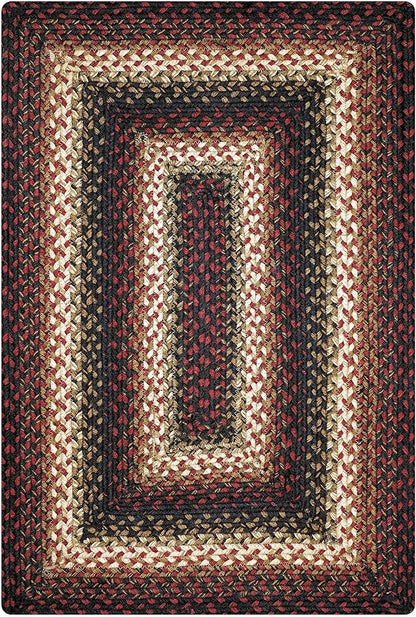 Homespice Prescott Jute Braided Rug Runner 22x72 - Primitive Braided Runner Rug for American Country Decor