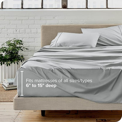 Bare Home Twin XL Sheet Set - 1800 Ultra-Soft Microfiber - Double Brushed - Deep Pockets - Easy Fit - 3 Piece Set - Bed Sheets (Twin XL, French Grey)