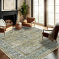 Washable Area Rug 9'x12' Boho Design Non-Shedding Easy Care Ideal for High Traffic Areas in Living Room Bedroom Office Coffee Table Kitchen Large Carpet