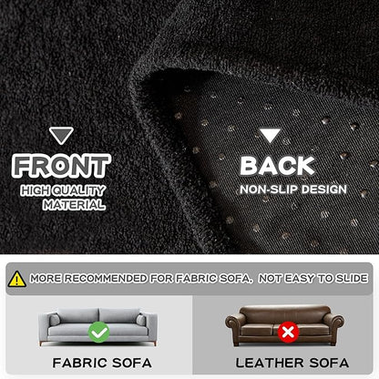 MYSKY HOME Black Couch Covers for Sectional Sofa, Love Seat Covers, Couch Covers for Dogs Washable Couch Cover Banket Modern Sofa Slipcovers, Super Soft Sofa Towel for Kids, Pets, 71" x 102"