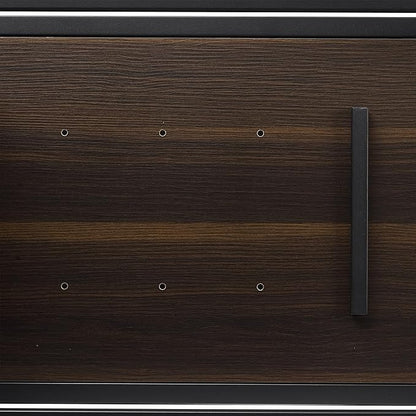 Crosley Furniture Provo Console Record Player Stand with Storage for Vinyl Records, Matte Black/Brown