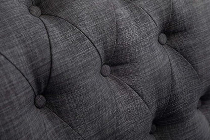 Yongqiang Accent Chairs Set of 2 Upholstered Living Room Bedroom Side Chairs Curved Button Tufted Armless Lounge Chair with Wood Legs Gray Fabric