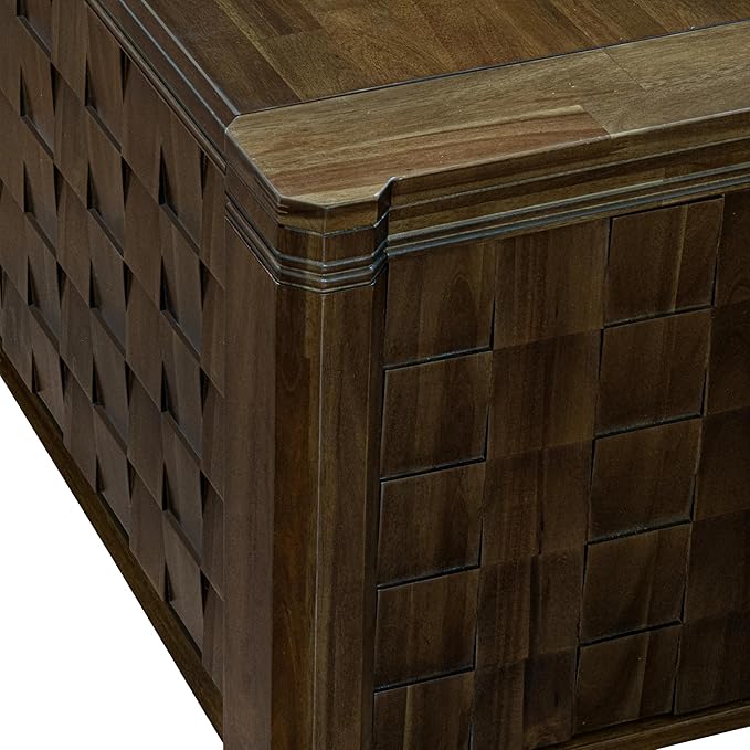 X12DA-0C8-32 - 14 Pieces Dining Set Includes an Extendable Rectangle Kitchen Table, 1 Coffee Table and 12 Polyester Fabric Dining Chairs, 39x120 Inch, Antique Walnut