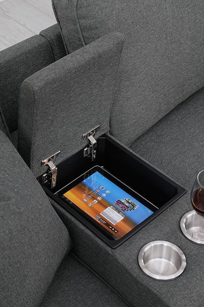 Leio Sectional Modular Sofa with Ottoman for Living Room, Apartment, Bedroom, Office, Dorm