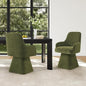 Swivel Dining Chairs Set of 2, Mid Century Modern Chairs Fabric Upholstered Armchair with Armrest & Ergonomic Backrest for Dining Room, Kitchen, Bedroom, Living Room, Green, 2 Boxs