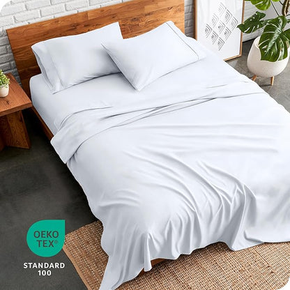 Bare Home Split King Sheet Set - 1800 Ultra-Soft Microfiber Split Sheets - Double Brushed - Deep Pockets - Easy Fit - 5 Piece Set - Bed Sheets & Pillowcases (Split King, White)