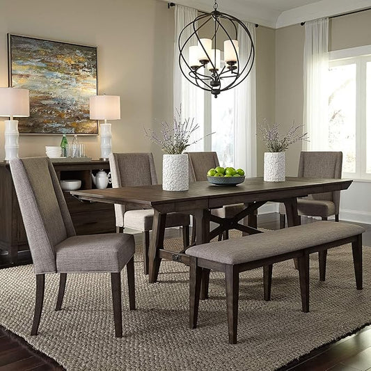 LIBERTY FURNITURE INDUSTRIES, INC. Double Bridge Optional 6 Piece Trestle Table Set