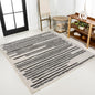 JONATHAN Y Khalil Modern Berber Stripe Cream/Black 3x3 Square Indoor Area Rug, Contemporary, Bohemian, Easy-Cleaning for Living Room, Bedroom, Kitchen, Pet Friendly, Non-Shedding (MOH207A-3SQ)