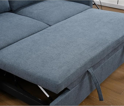 ERYE Modern 3-in-1 Sofa Loveseat Convertible Sleeper Sofabed, Queen Size Upholstered Love Seat Sofa Soft Cushion Daybed with Pull Out Sleeper Couch Bed for Living Room Home Apartment RV