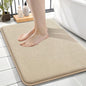 OLANLY Thick Memory Foam Bath Mat Rug 24x16, Extra Soft Absorbent Bathroom Rug, Quick Dry Bath Mats, Non-Slip, Machine Washable Carpet for Bathroom, Tub and Shower, Home Decor Accessories, Beige