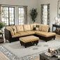 NicBex Sectional Couch 3 Pieces Sofa Set with Left Chaise Lint PVC L Shaped Cloud Couch for Living Room Furniture Sets with Storage Ottoman, Modular Sofa for Living Room & Apartment, Beige+Black
