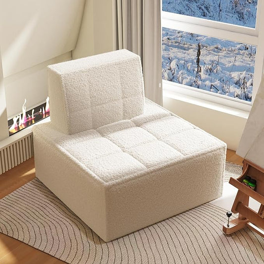 Bean Bag Chair,Accent Chair,Modular Sherpa Sofa Chair,Floor Sofa for Adults,Fireside Chair,Reading Chair for Living Room,Bedroom,Office,Beige